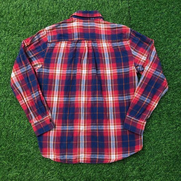 Men’s St. John’s Bay Blue/Red Plaid Button Down - Picture 2 of 6